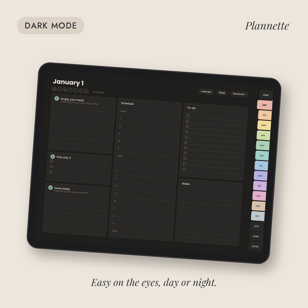 Dark mode daily page